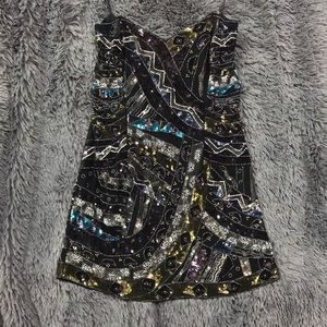 French Connection Sequin Strapless Mini Dress